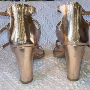 Madden Girl Shoes Madden Girl Rose Gold Block Heeled Sandals